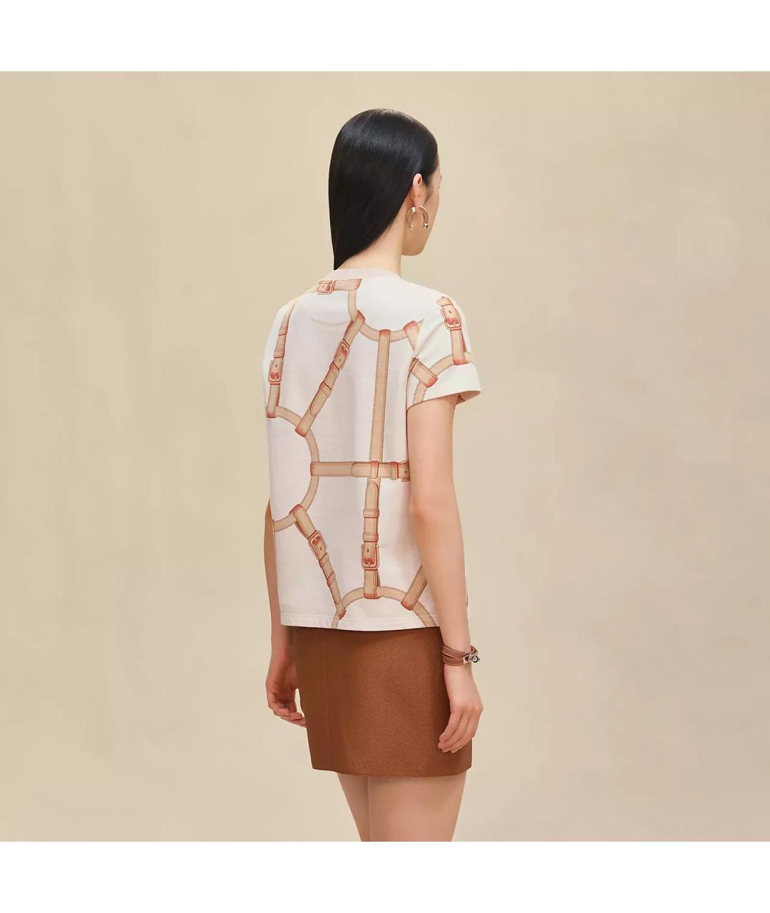 HERMES Белая хлопковая футболка, фото 3