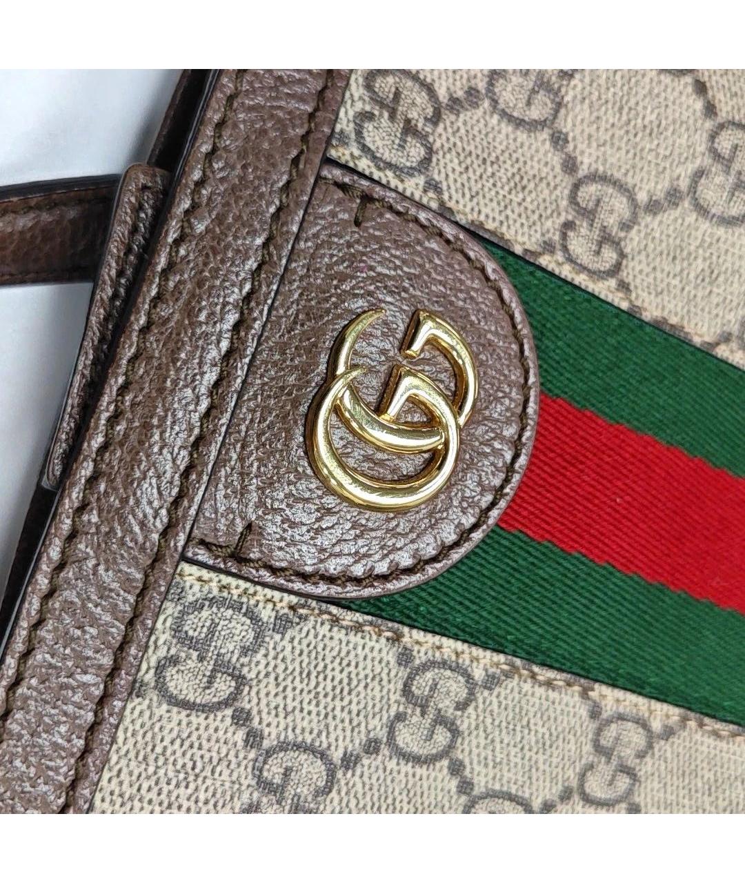 GUCCI Коричневая кожаная сумка тоут, фото 6