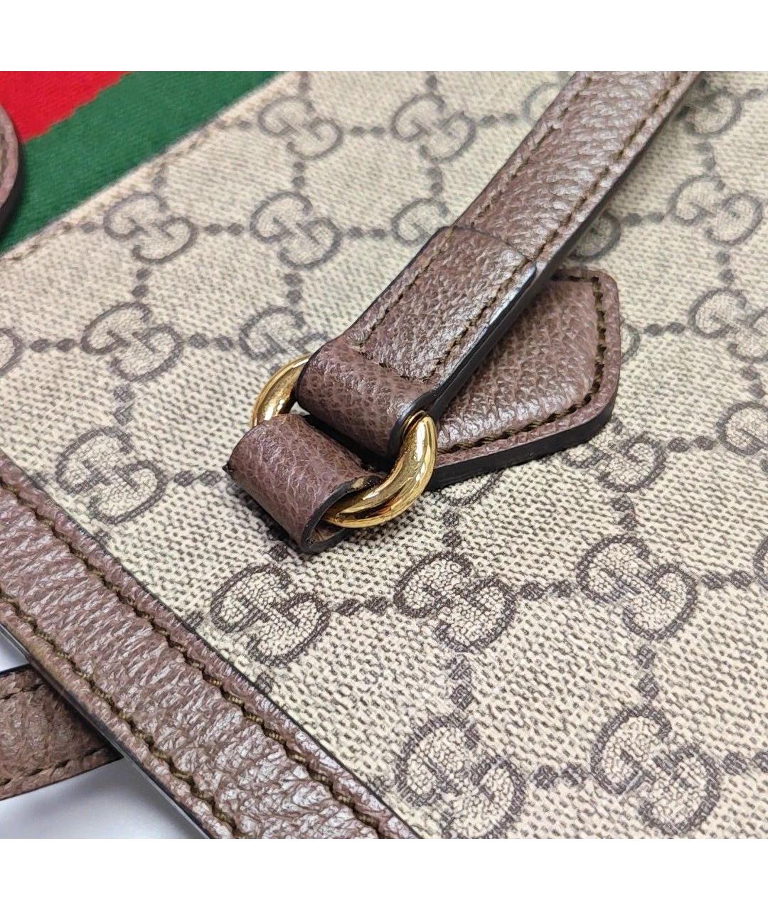 GUCCI Коричневая кожаная сумка тоут, фото 8