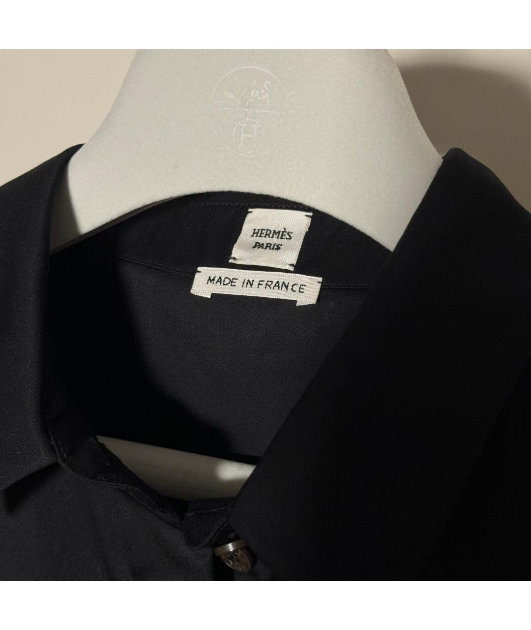 HERMES Черная хлопковая рубашка, фото 7