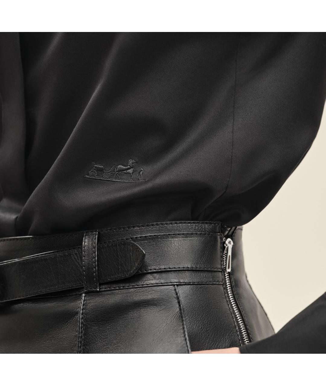 HERMES Черная хлопковая рубашка, фото 4