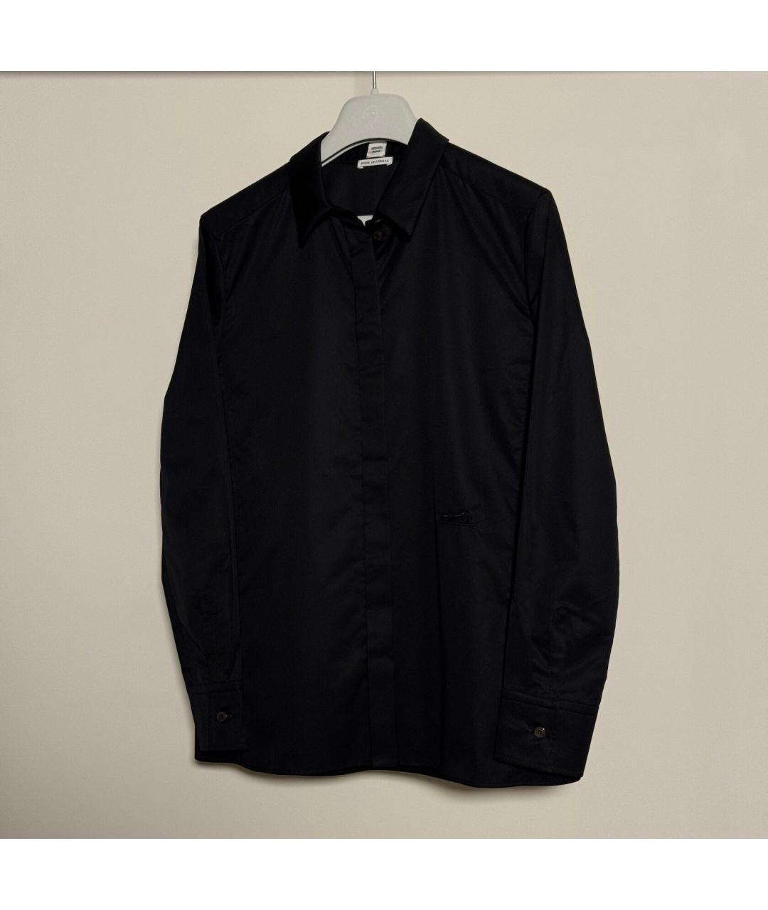 HERMES Черная хлопковая рубашка, фото 5