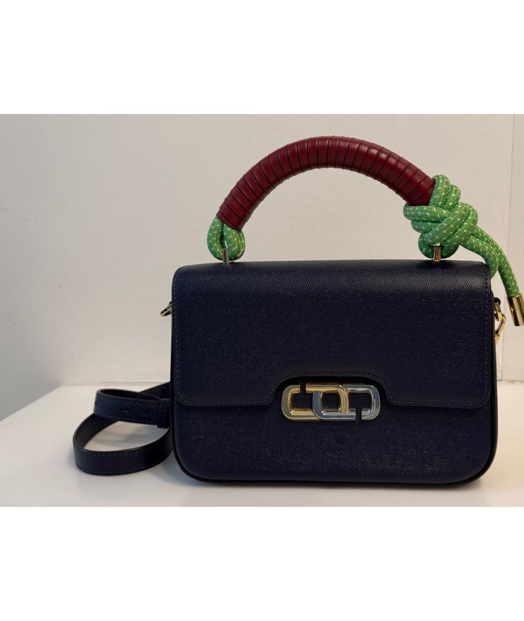 MARC JACOBS Темно-синяя кожаная сумка через плечо, фото 4