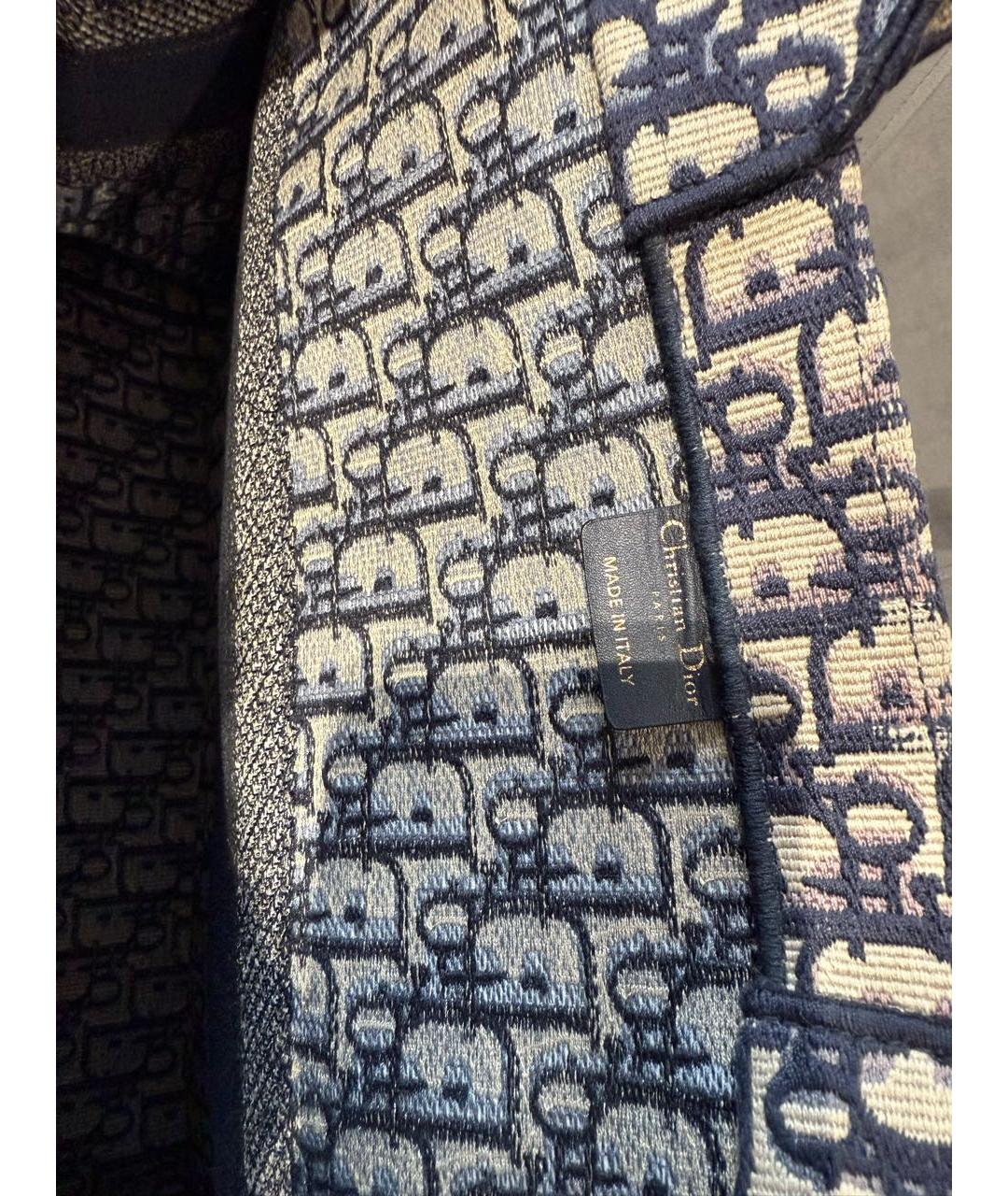 CHRISTIAN DIOR Темно-синяя тканевая сумка тоут, фото 5