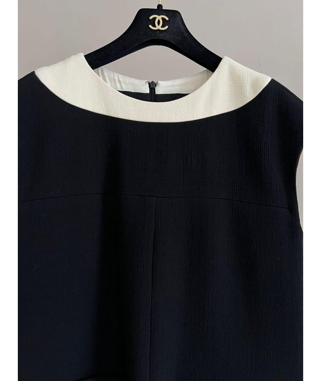 CHANEL Черный шерстяной сарафан, фото 2