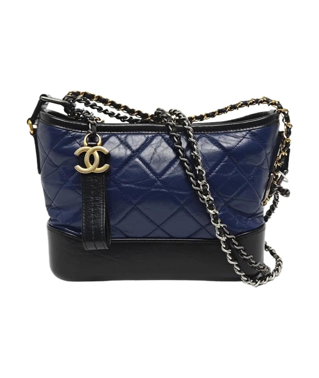 CHANEL Темно-синяя кожаная сумка через плечо, фото 1