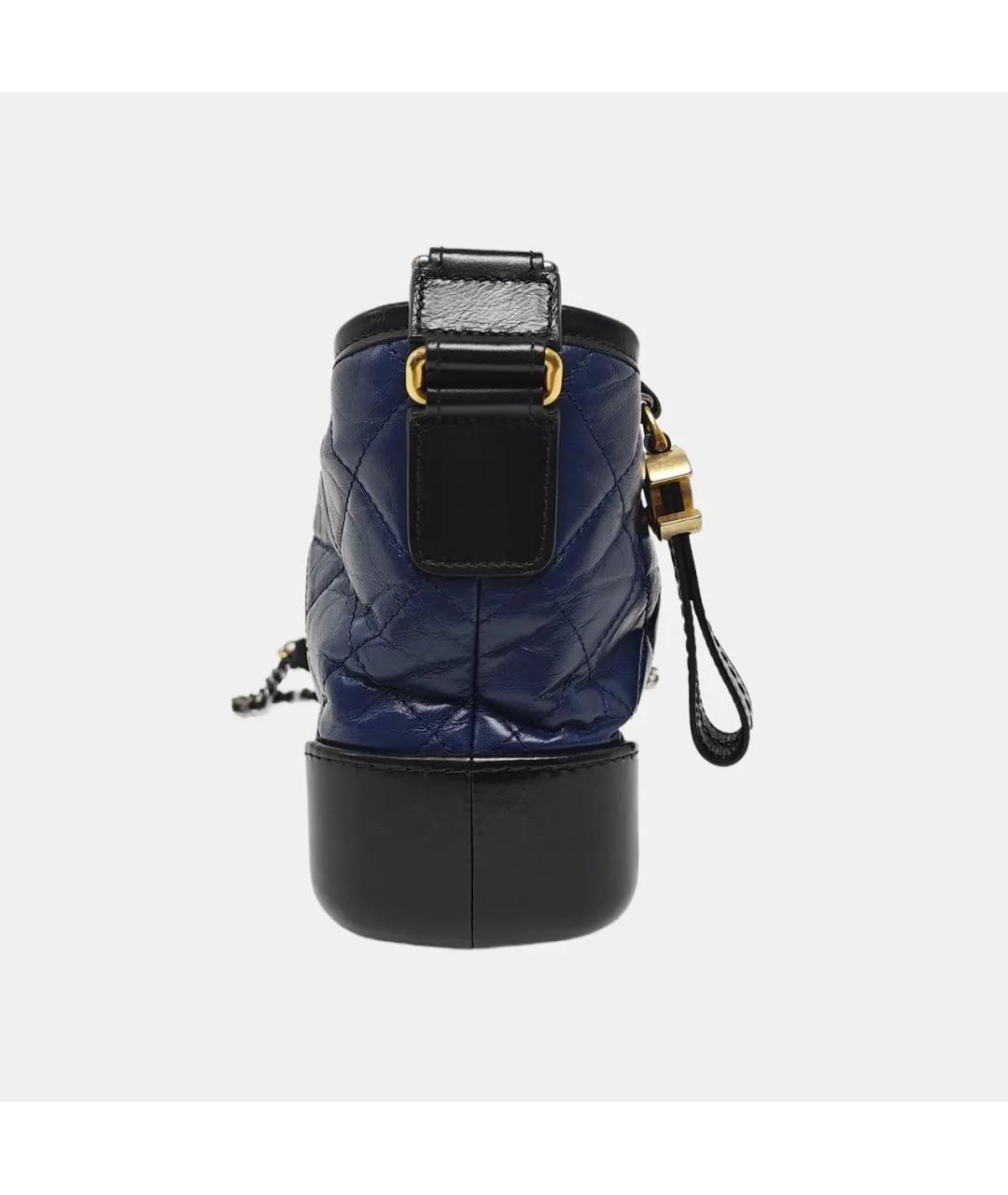 CHANEL Темно-синяя кожаная сумка через плечо, фото 3