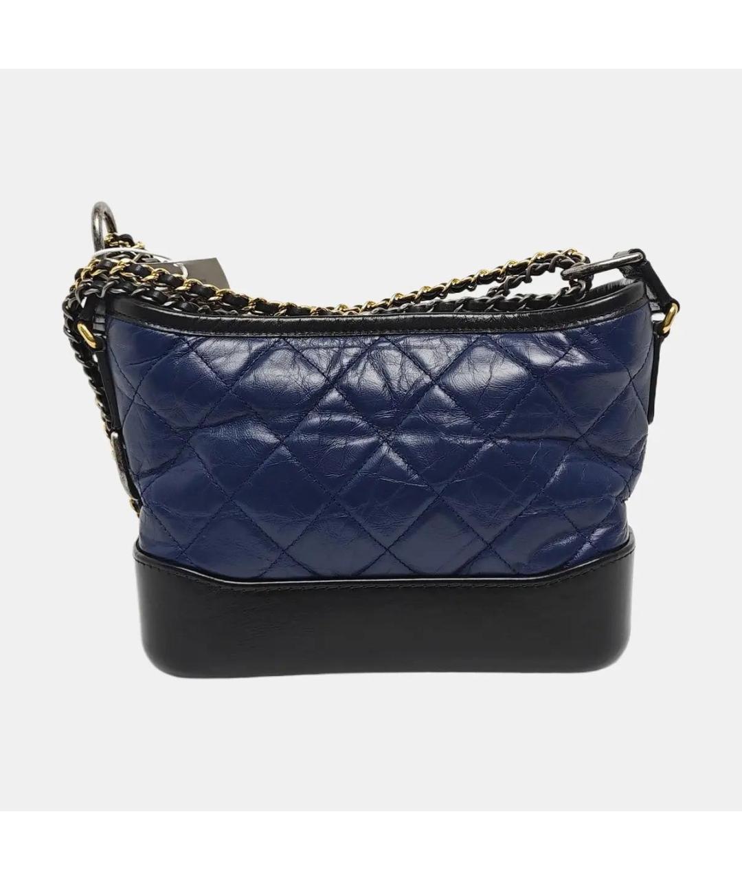 CHANEL Темно-синяя кожаная сумка через плечо, фото 4