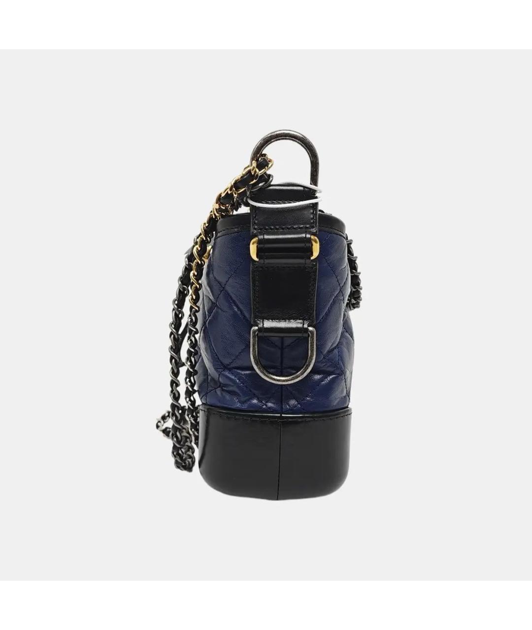 CHANEL Темно-синяя кожаная сумка через плечо, фото 2