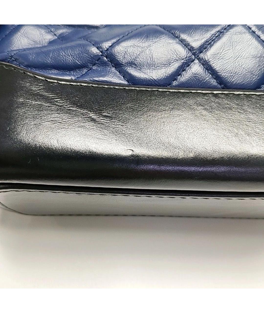 CHANEL Темно-синяя кожаная сумка через плечо, фото 7