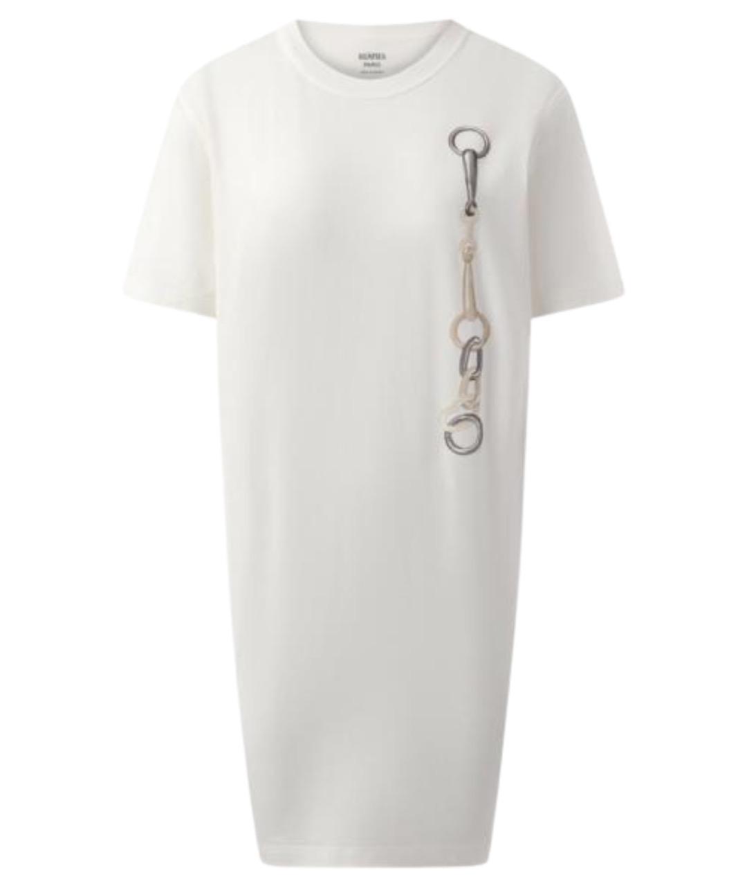 HERMES Белое хлопковое повседневное платье, фото 1