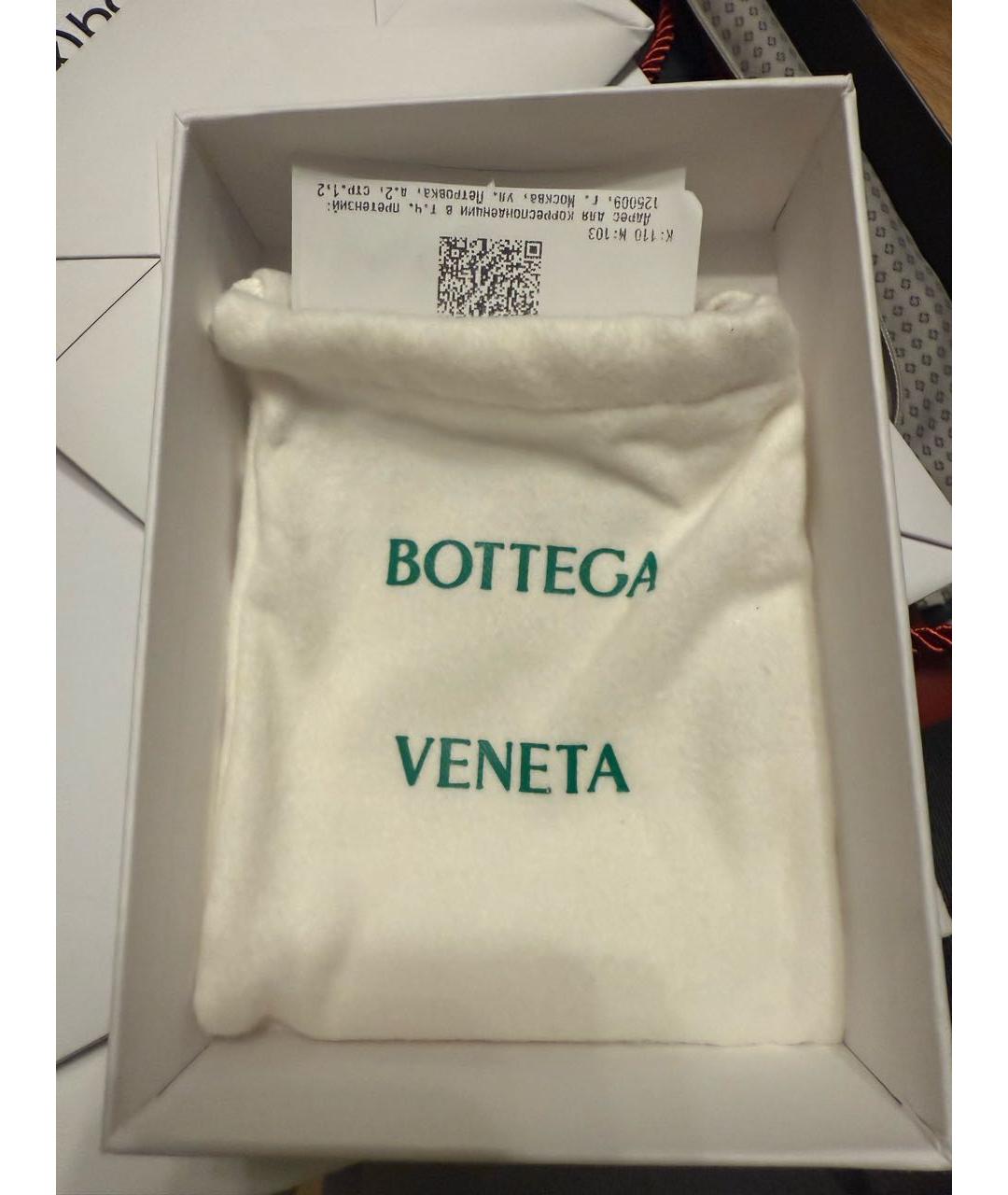 BOTTEGA VENETA Серый кожаный кошелек, фото 5