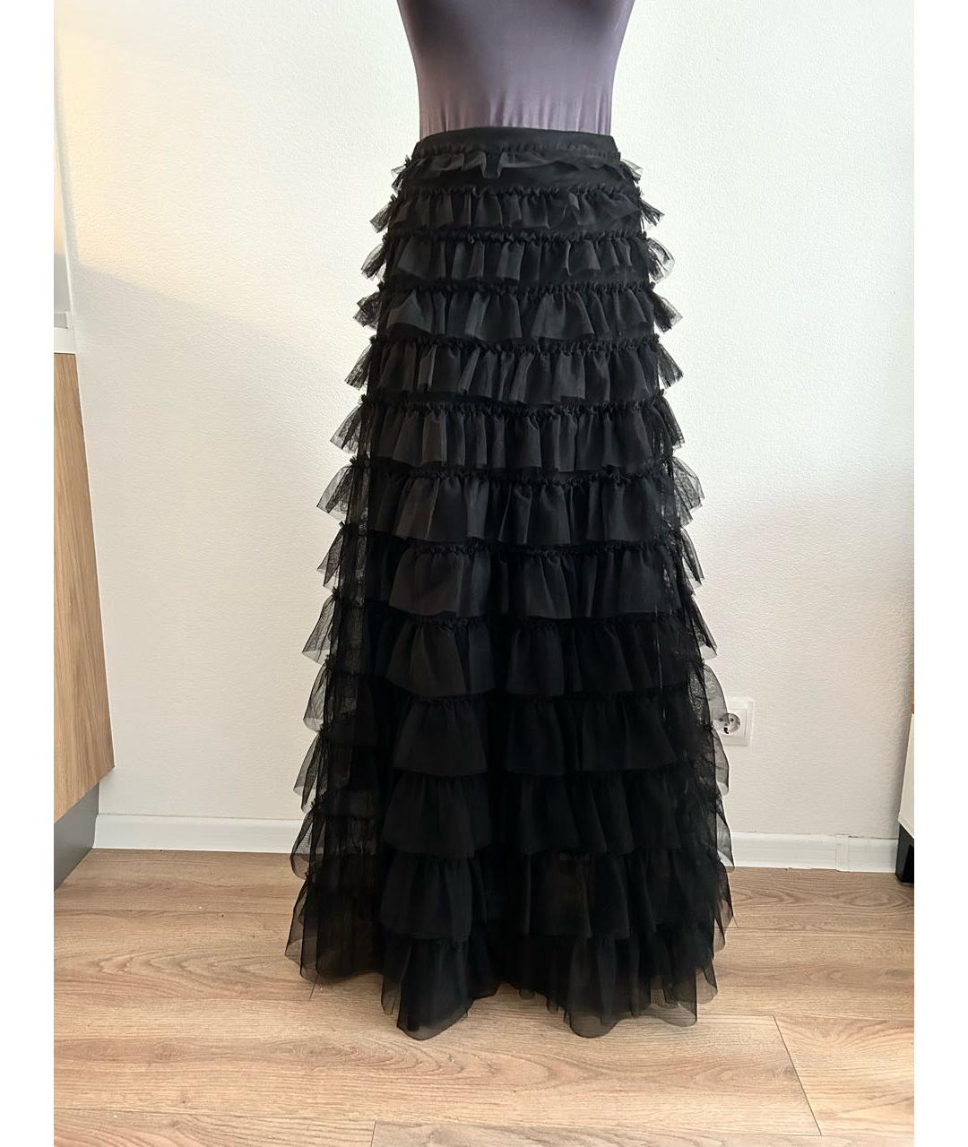 BCBG MAXAZRIA Черная полиэстеровая юбка макси, фото 4