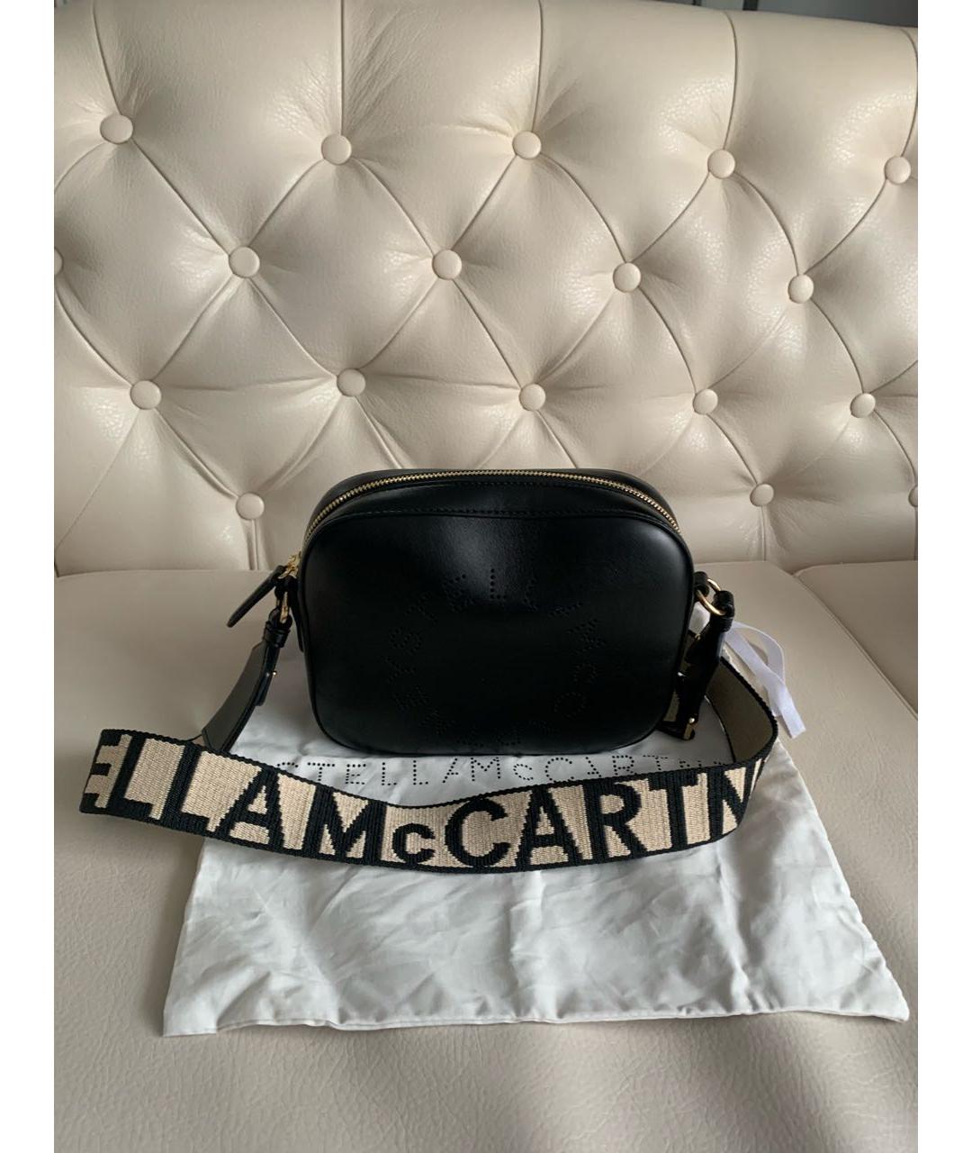 STELLA MCCARTNEY Черная кожаная сумка через плечо, фото 5