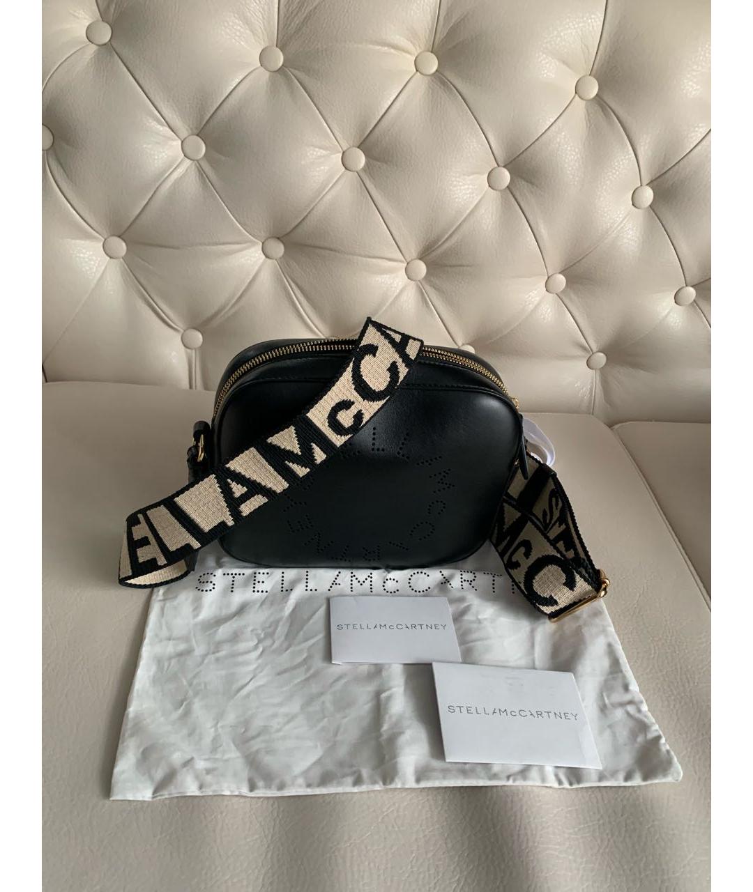 STELLA MCCARTNEY Черная кожаная сумка через плечо, фото 4