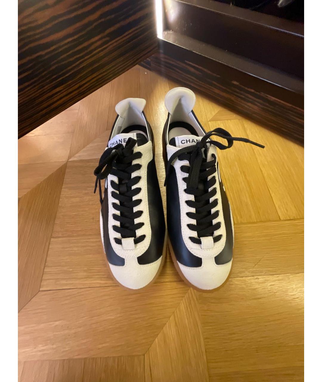 CHANEL Черные кожаные кеды, фото 2