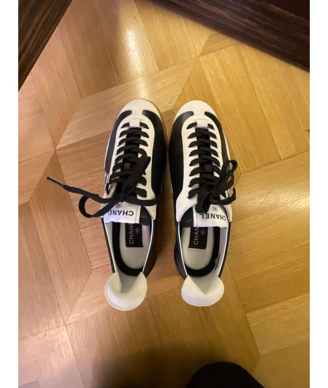 CHANEL Черные кожаные кеды, фото 3