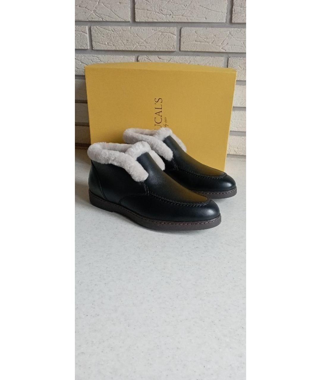 DOUCAL'S Черные кожаные лоферы, фото 2