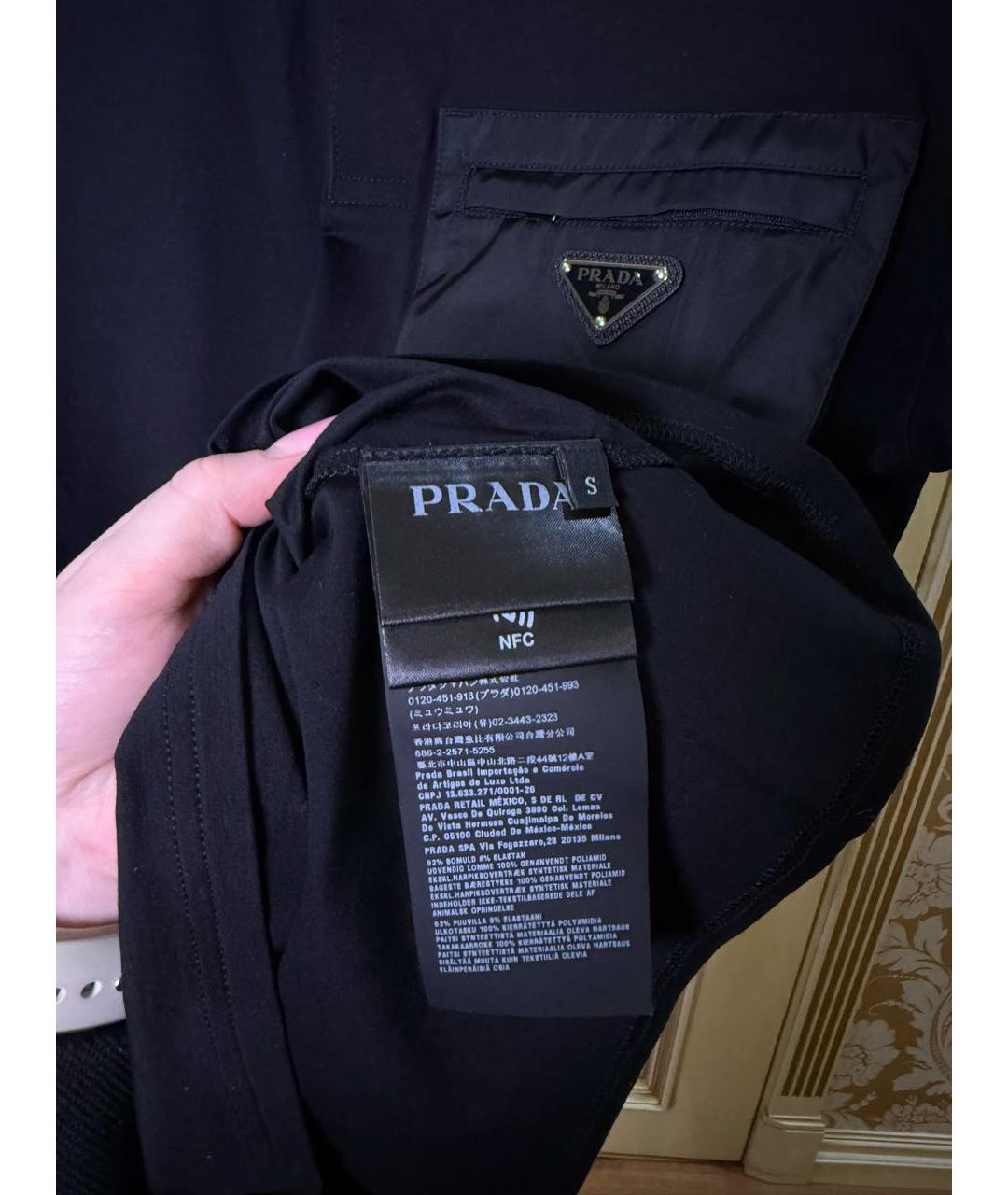 PRADA Темно-синее поло с коротким рукавом, фото 5