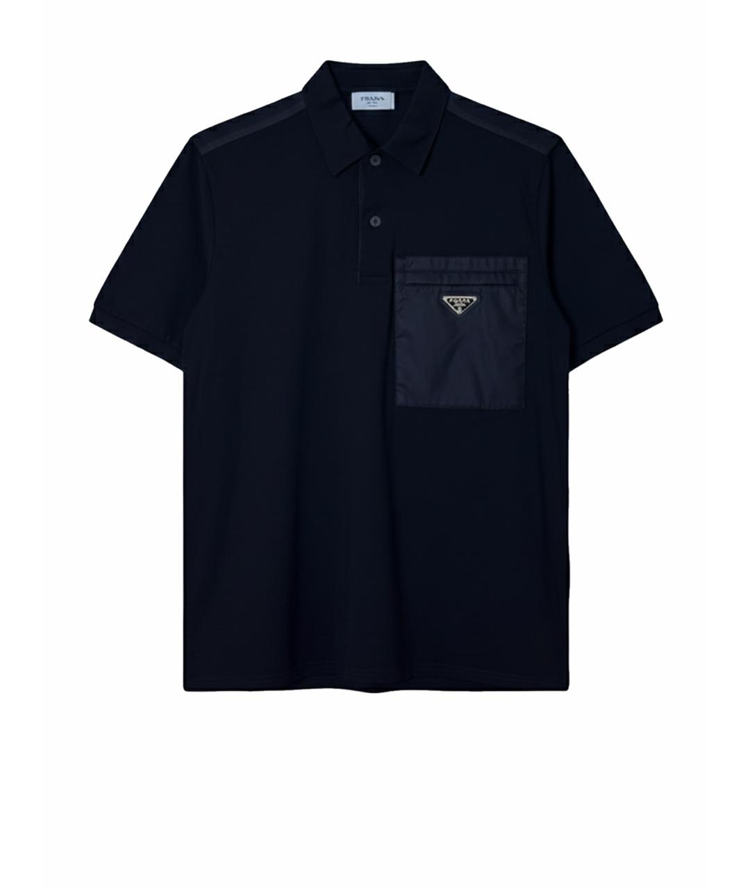 PRADA Темно-синее поло с коротким рукавом, фото 1