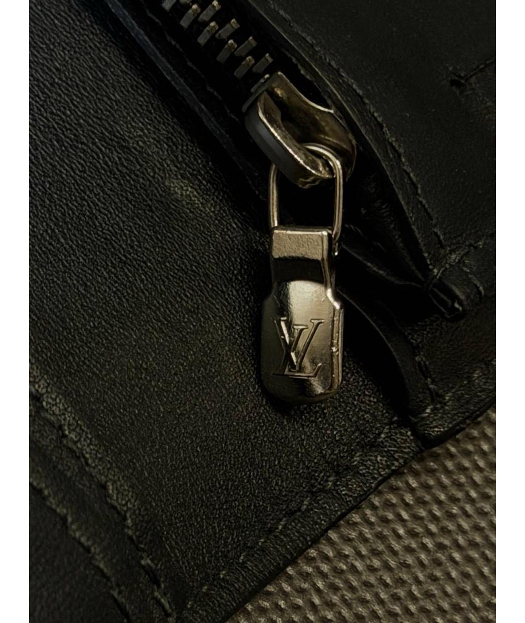 LOUIS VUITTON Черный кожаный кошелек, фото 6