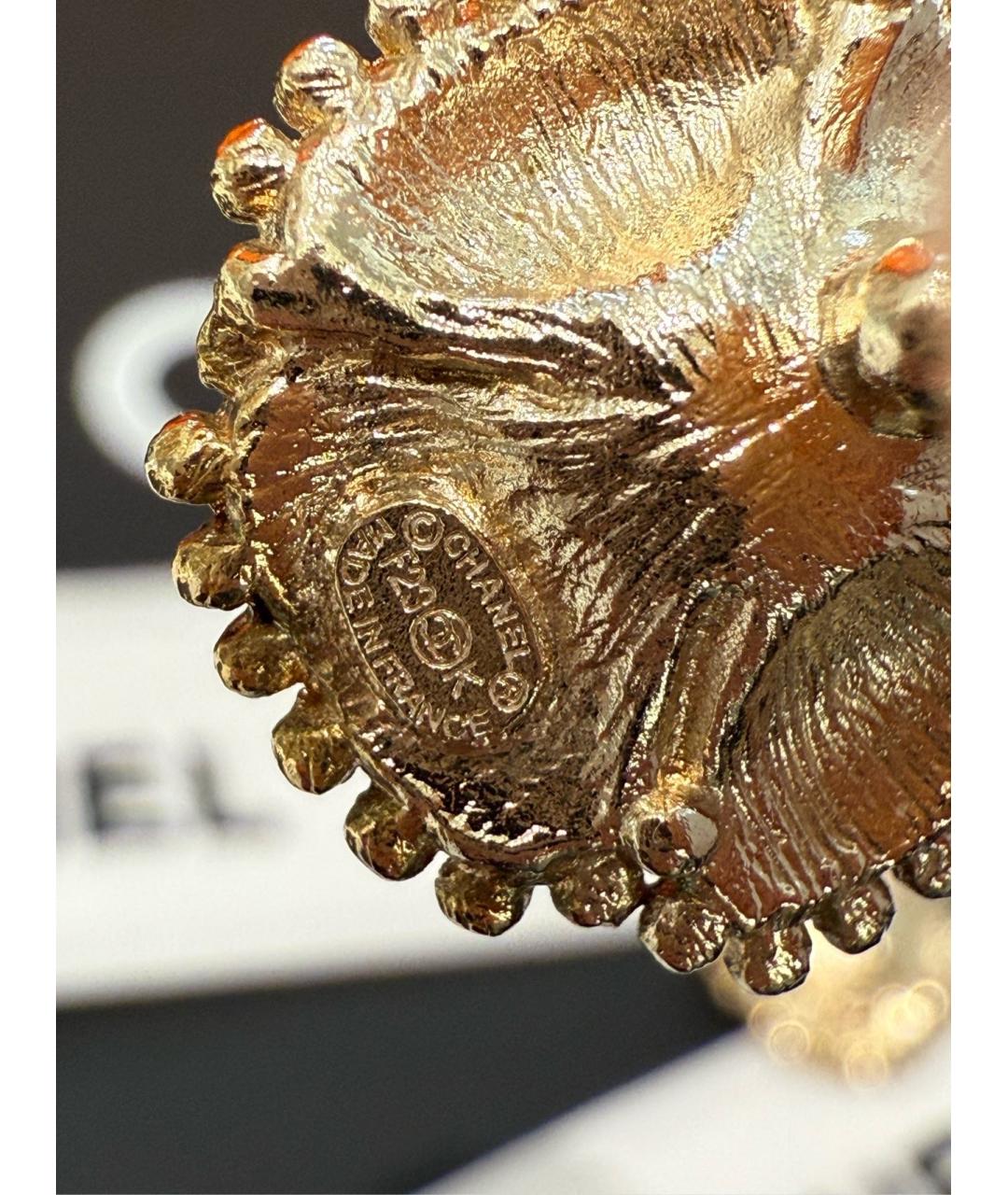 CHANEL Золотые металлические серьги, фото 5