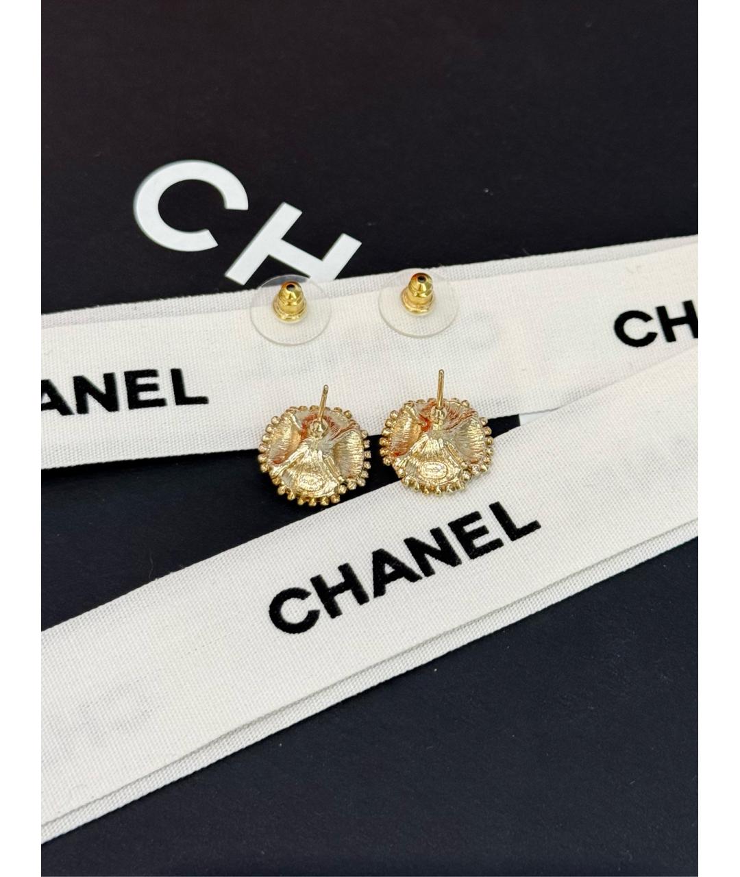 CHANEL Золотые металлические серьги, фото 4