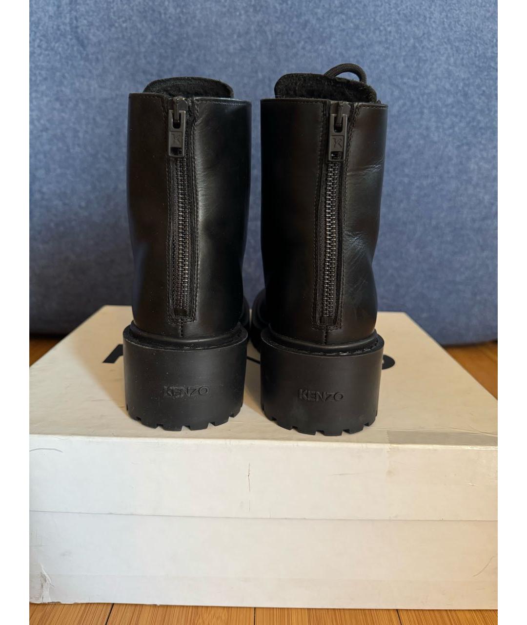 KENZO Черные кожаные ботинки, фото 4