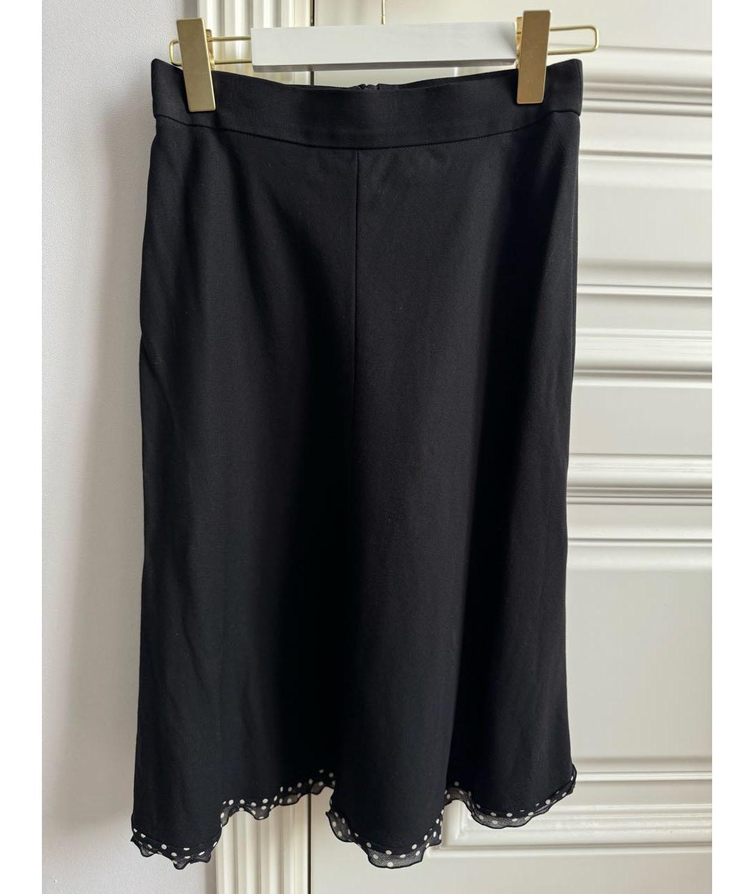 ESCADA Черная шерстяная юбка миди, фото 2