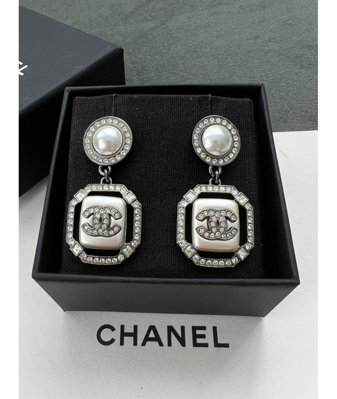 CHANEL Серебряные металлические серьги, фото 3