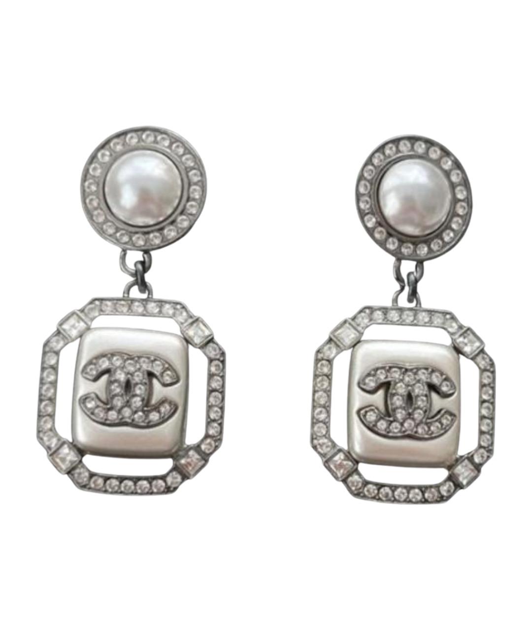 CHANEL Серебряные металлические серьги, фото 1