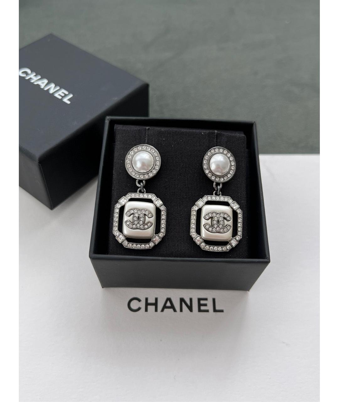 CHANEL Серебряные металлические серьги, фото 5