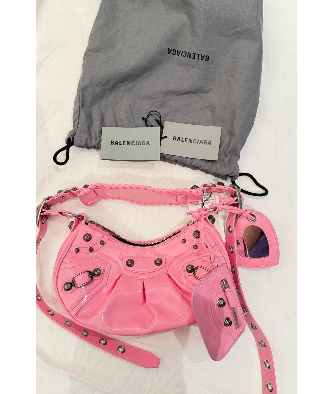 BALENCIAGA Розовая кожаная сумка через плечо, фото 8