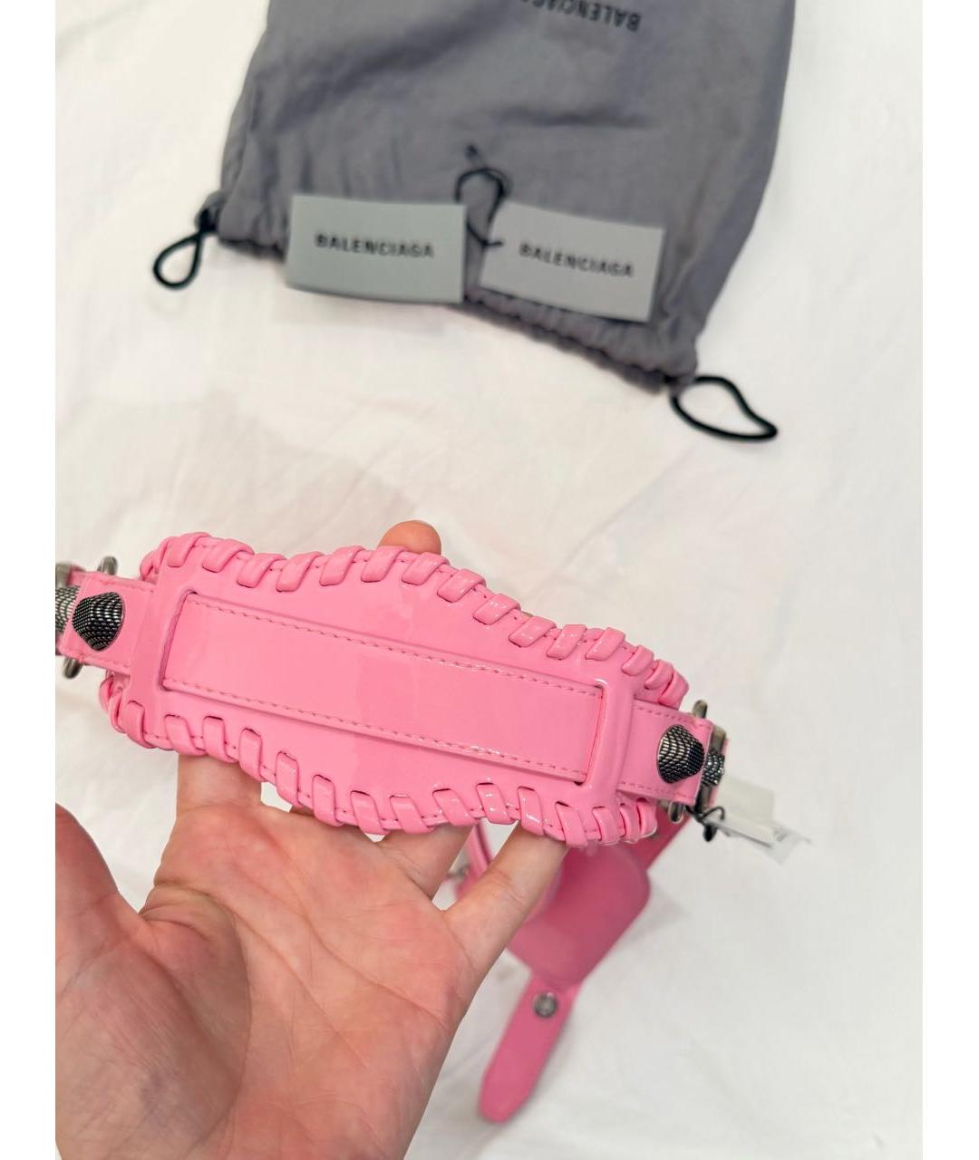 BALENCIAGA Розовая кожаная сумка через плечо, фото 7