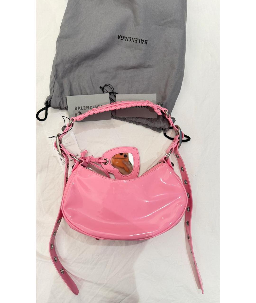 BALENCIAGA Розовая кожаная сумка через плечо, фото 2