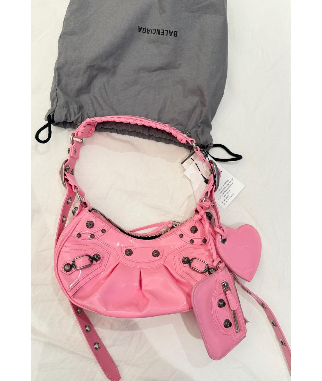 BALENCIAGA Розовая кожаная сумка через плечо, фото 9