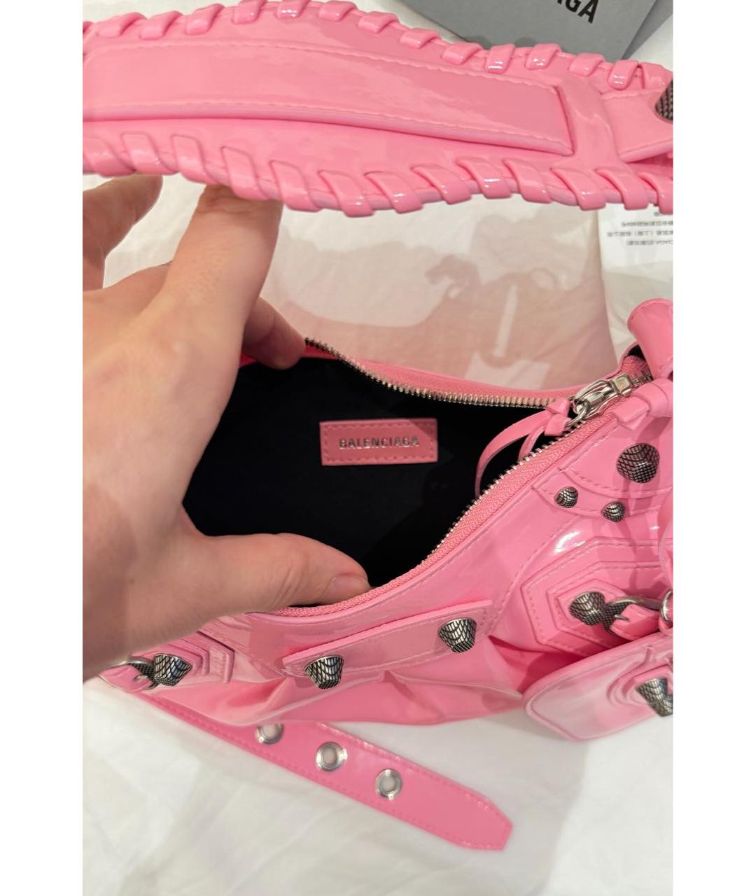 BALENCIAGA Розовая кожаная сумка через плечо, фото 4