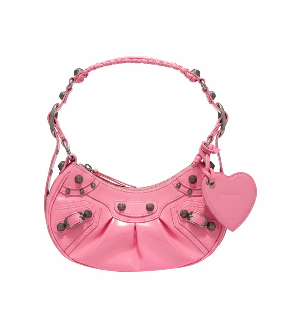 BALENCIAGA Розовая кожаная сумка через плечо, фото 1