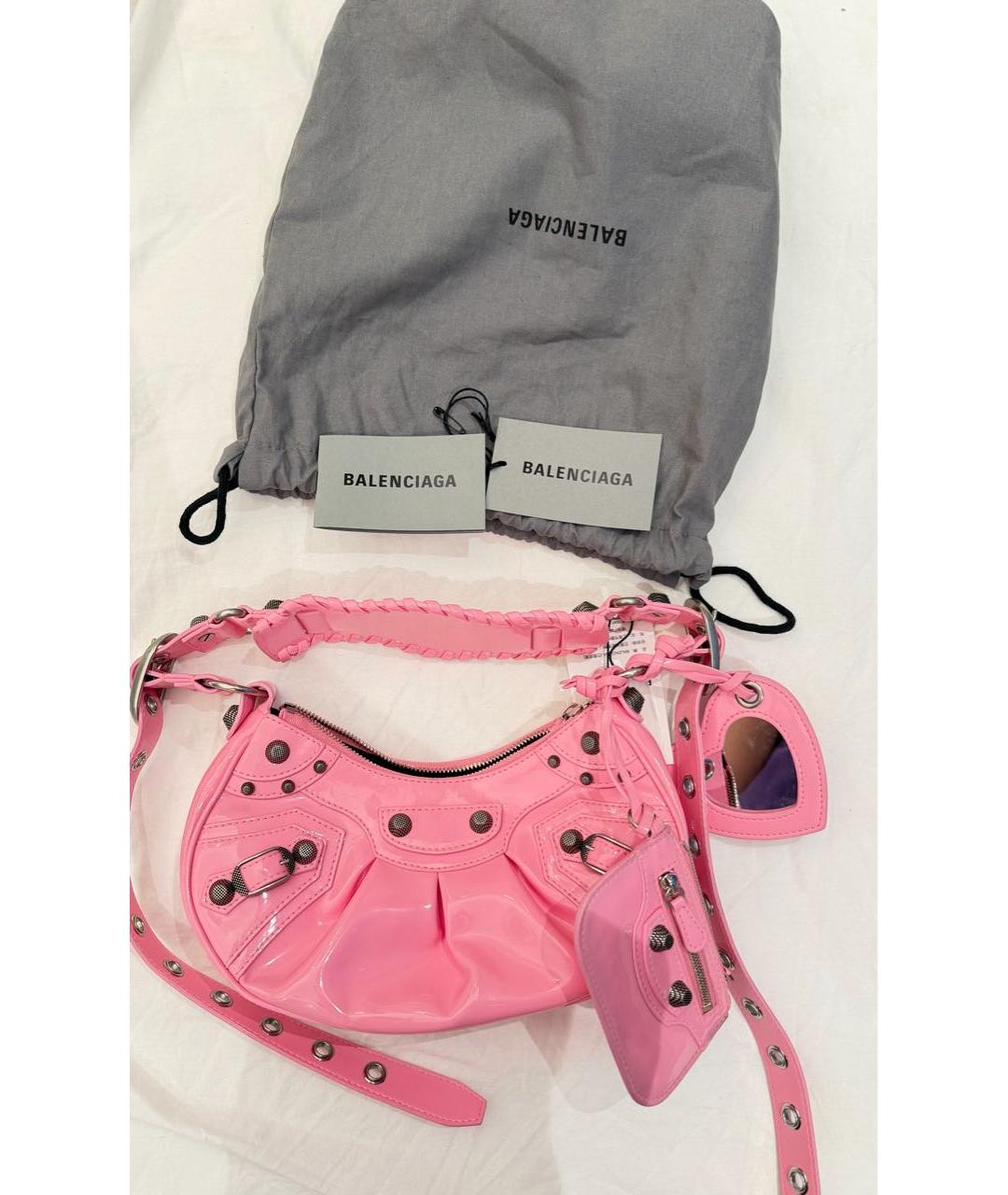 BALENCIAGA Розовая кожаная сумка через плечо, фото 5