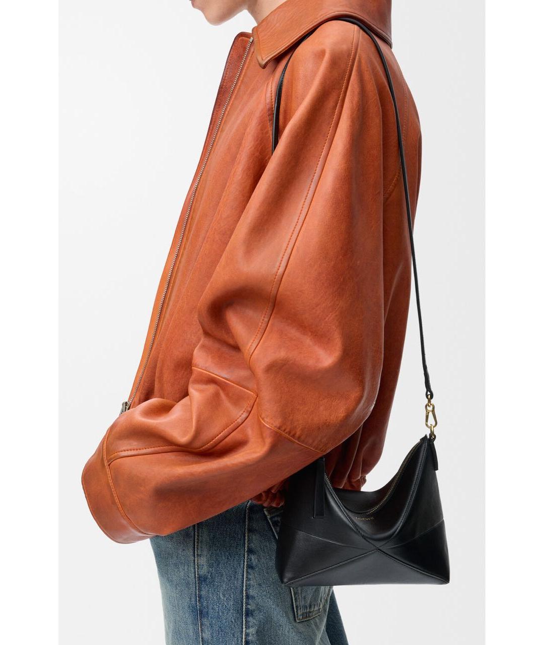 LOEWE Черная кожаная сумка через плечо, фото 4