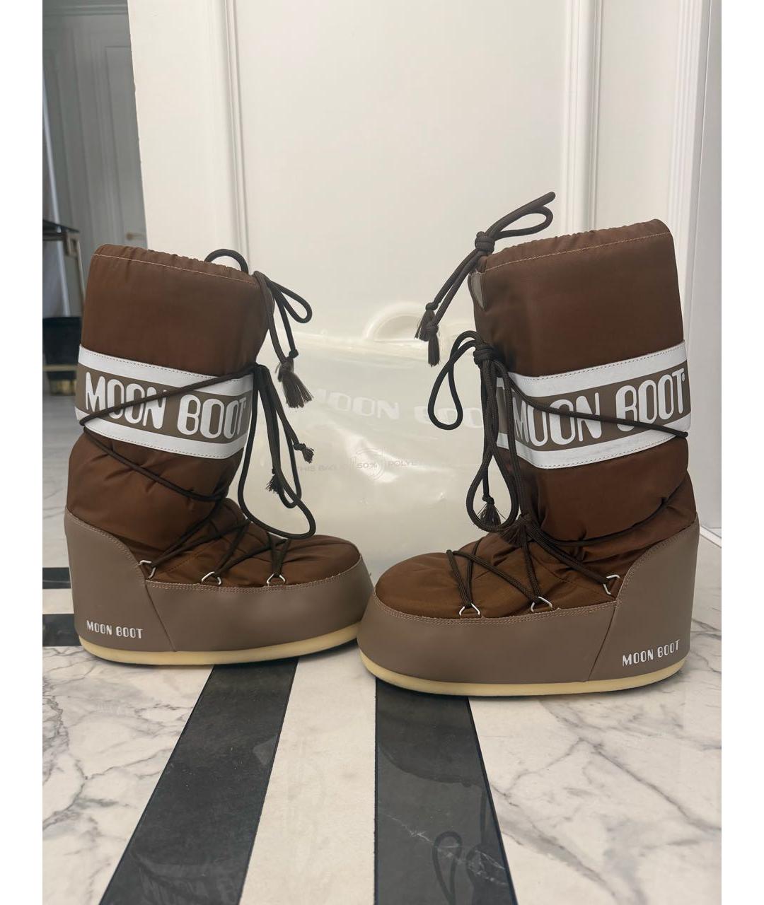 MOON BOOT Коричневые текстильные брогги и оксфорды, фото 3