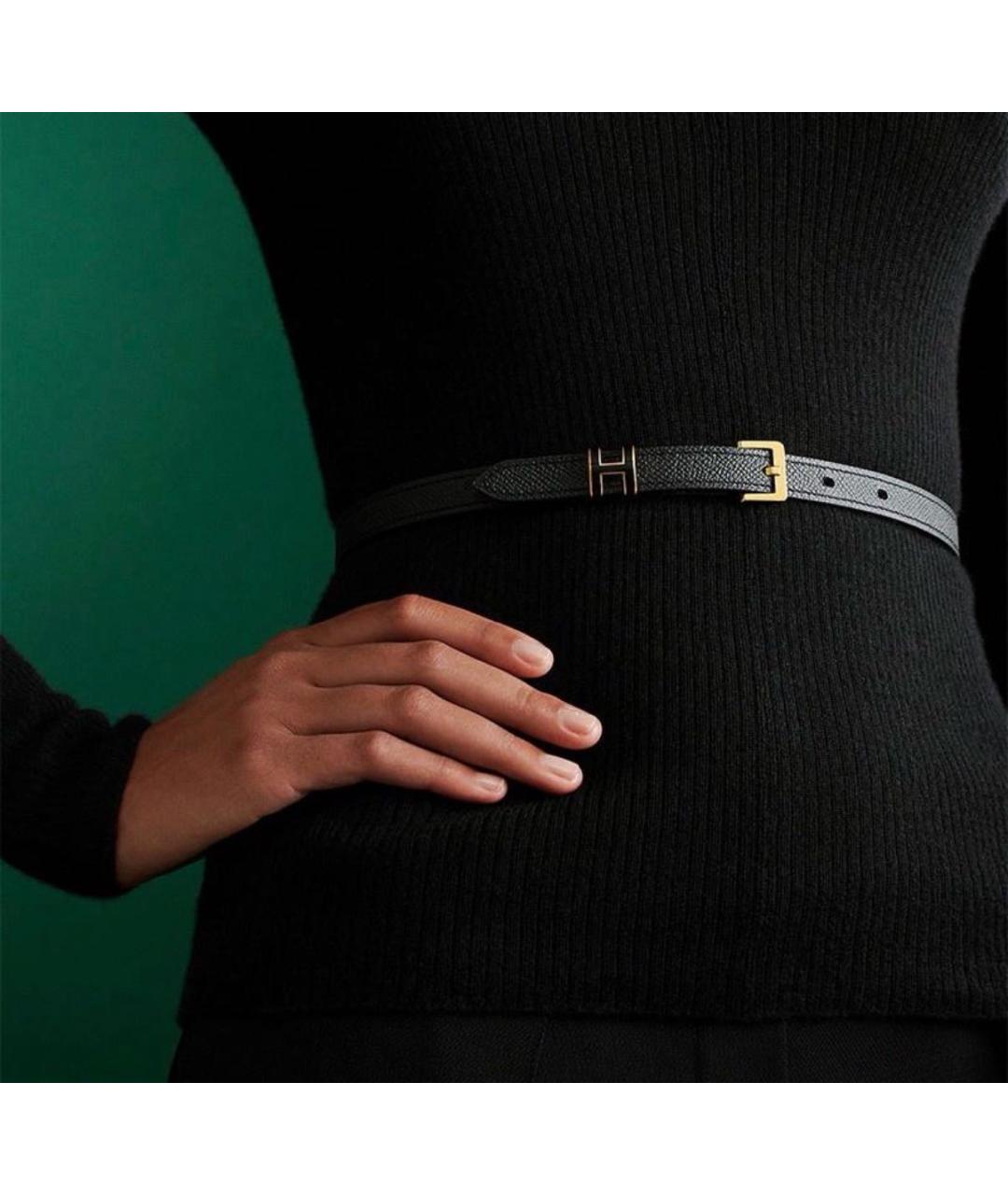 HERMES Черный ремень, фото 3