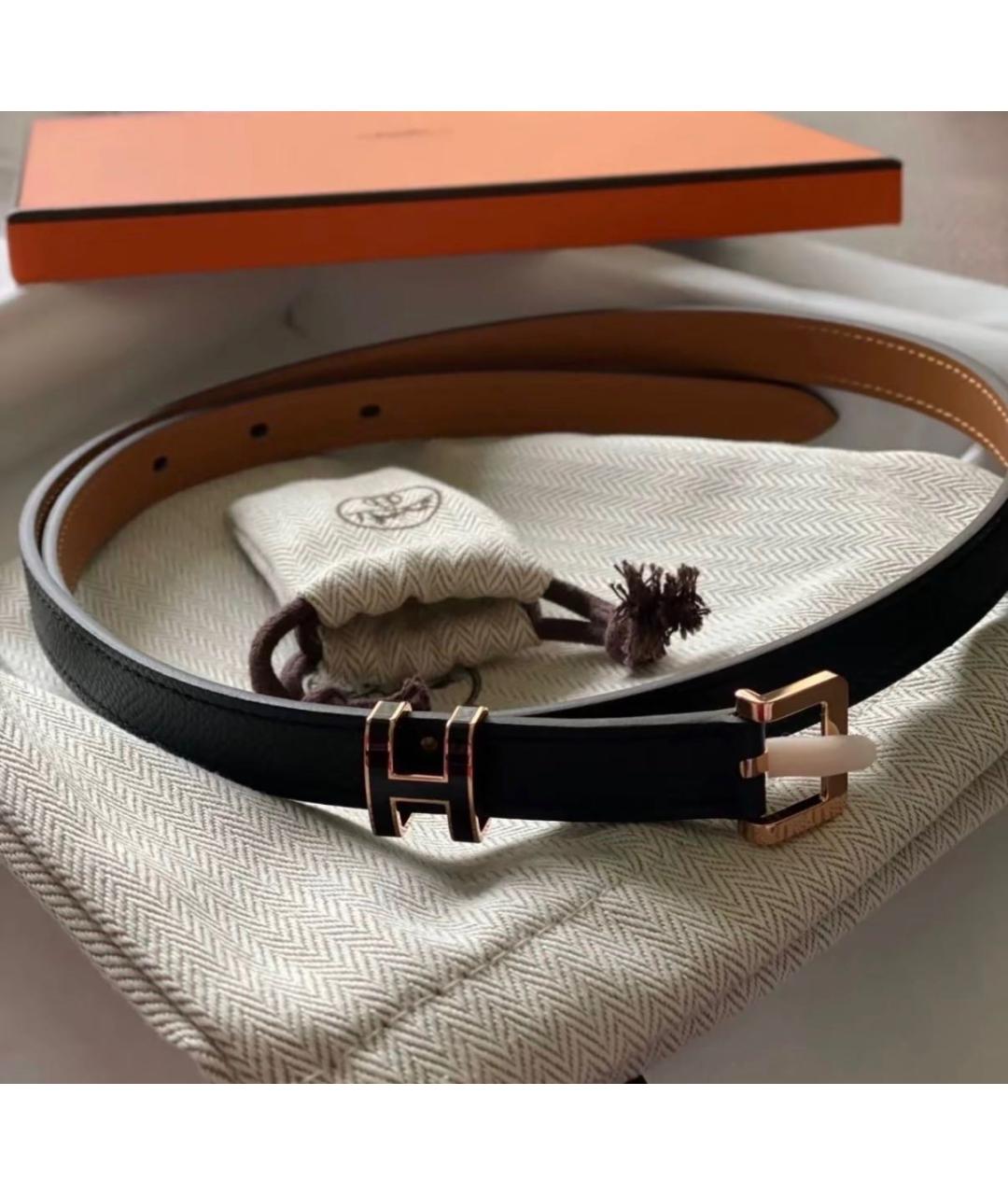 HERMES Черный ремень, фото 4