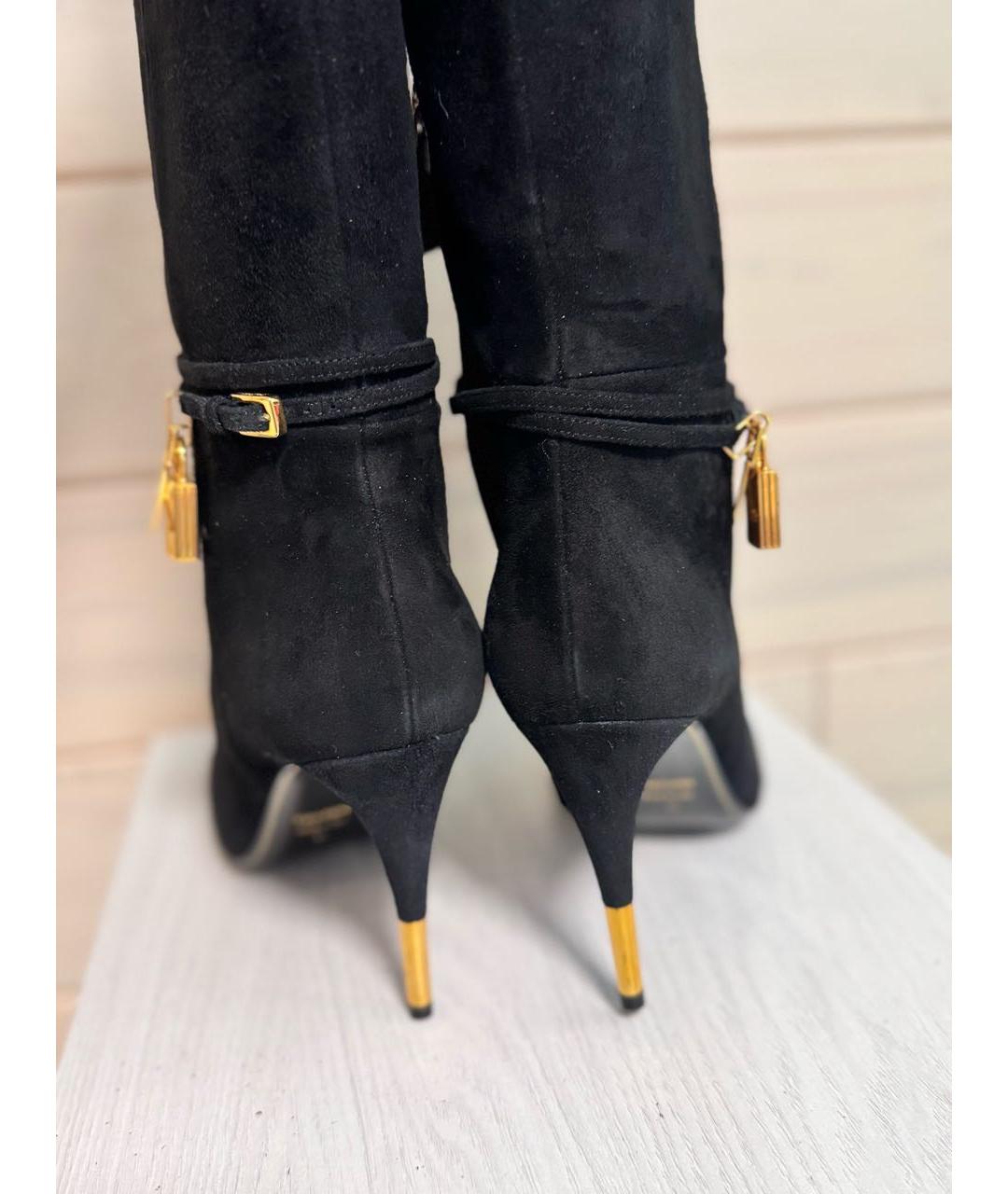 TOM FORD Черные замшевые сапоги, фото 4