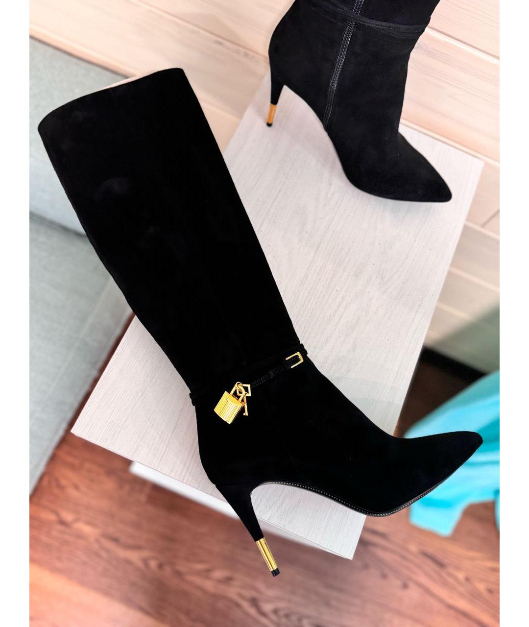 TOM FORD Черные замшевые сапоги, фото 5
