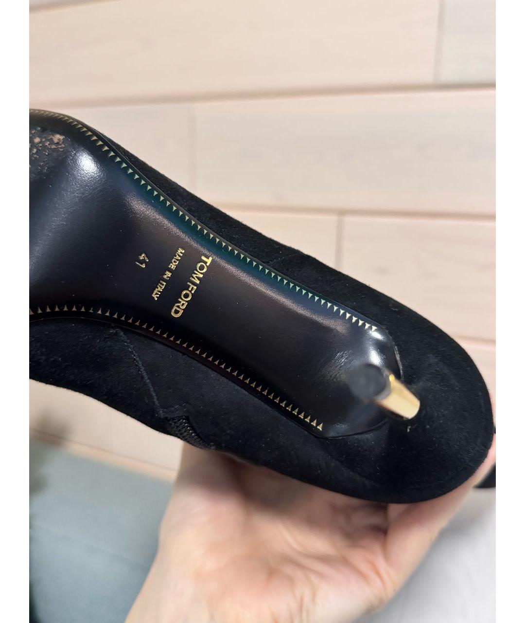 TOM FORD Черные замшевые сапоги, фото 6