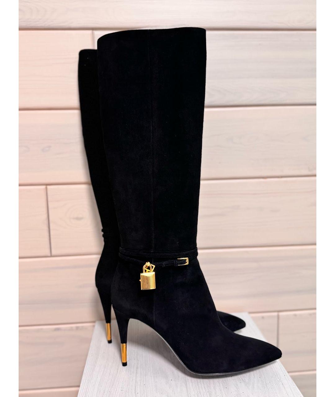 TOM FORD Черные замшевые сапоги, фото 2