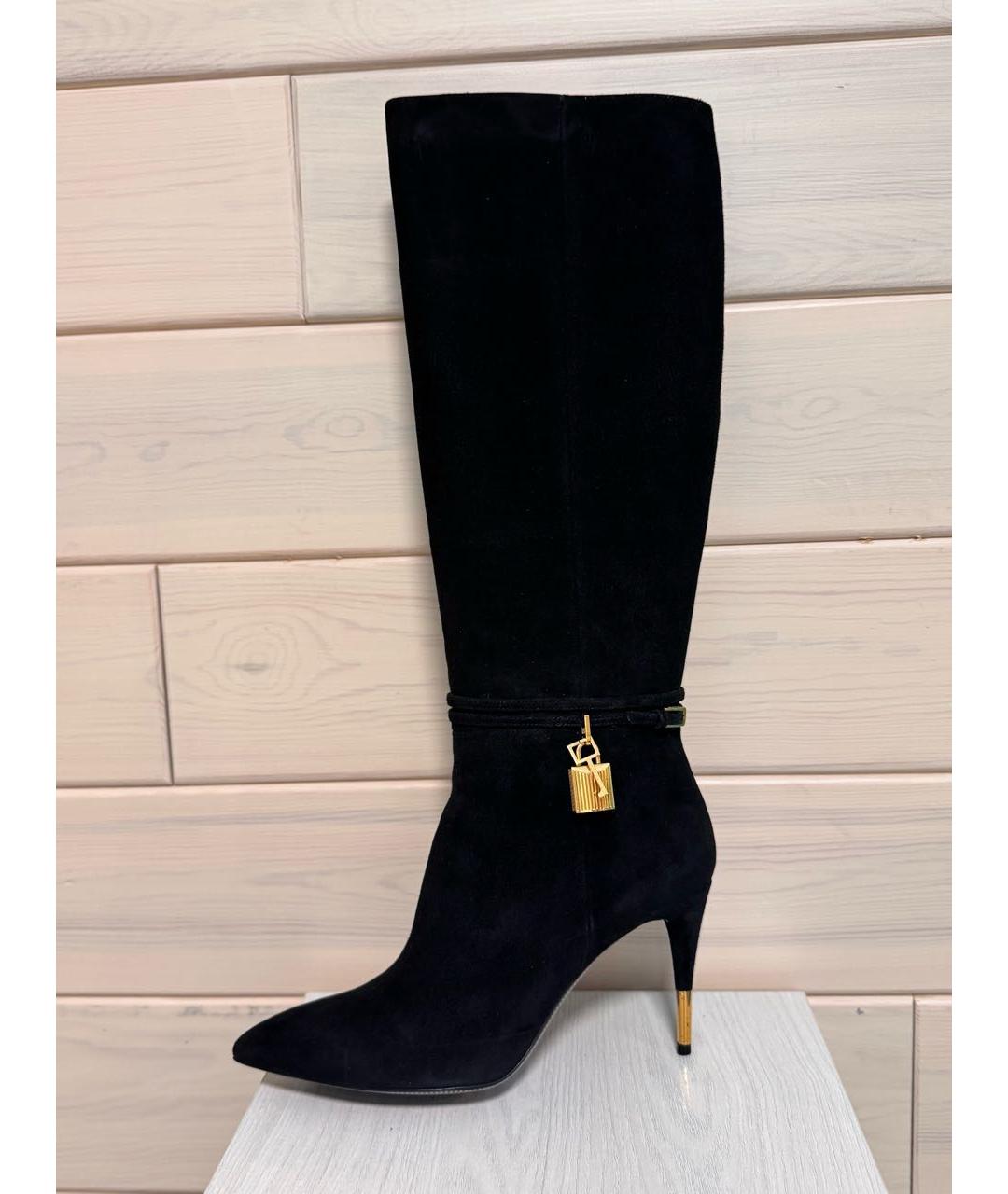 TOM FORD Черные замшевые сапоги, фото 7