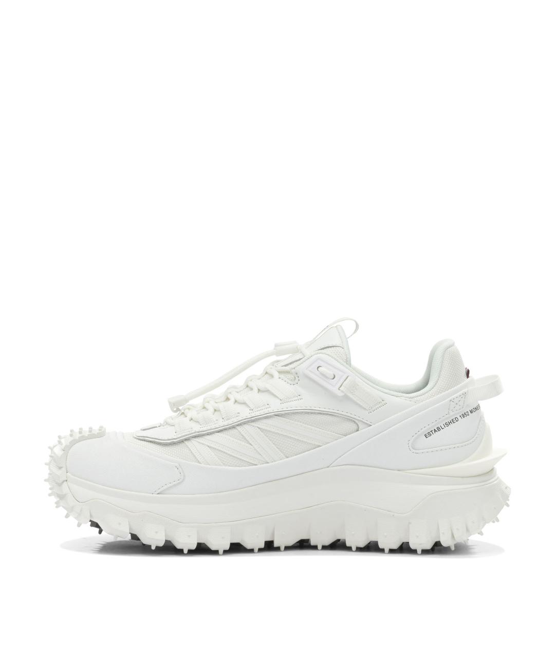 MONCLER Белые кожаные низкие кроссовки / кеды, фото 2