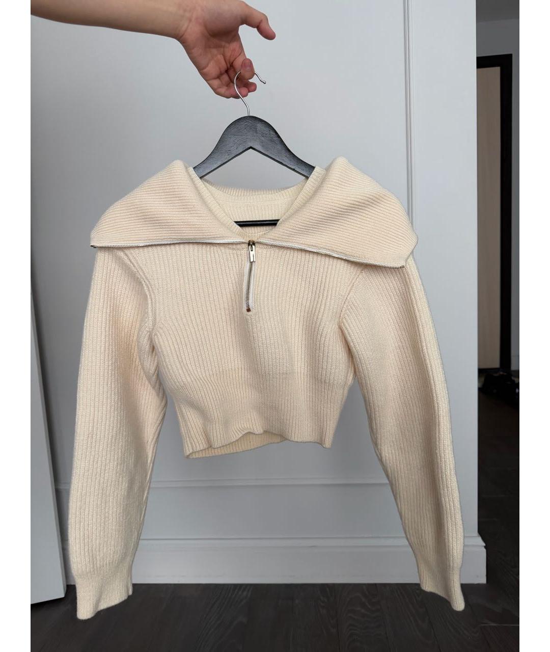 JACQUEMUS Бежевый шерстяной джемпер / свитер, фото 2